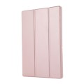 For Samsung Galaxy Tab A9+ 3-Fold Pure Color TPU Leather Tablet Case with Pen Slot(Pink)