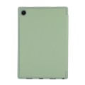 For Samsung Galaxy Tab A9+ 3-Fold Pure Color TPU Leather Tablet Case with Pen Slot(Green)