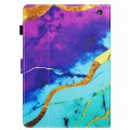 For Amazon Kindle Fire HD 10 2021 Marble Pattern Stitching Smart Leather Tablet Case(Purple Blue)