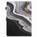 For Amazon Kindle Fire Max 11 Marble Pattern Stitching Smart Leather Tablet Case(Black Gold)