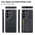 For Samsung Galaxy S23 Ultra DG.MING M5 Series Zip RFID Multi Card Detachable Leather Phone Case(Bla