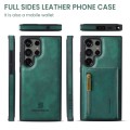 For Samsung Galaxy S23 Ultra DG.MING M5 Series Zip RFID Multi Card Detachable Leather Phone Case(Gre
