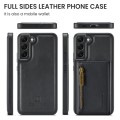 For Samsung Galaxy S22 DG.MING M5 Series Zip RFID Multi Card Detachable Leather Phone Case(Black)