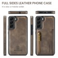 For Samsung Galaxy S22 DG.MING M5 Series Zip RFID Multi Card Detachable Leather Phone Case(Coffee)