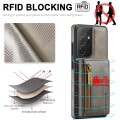 For Samsung Galaxy S21 Ultra DG.MING M5 Series Zip RFID Multi Card Detachable Leather Phone Case(Cof