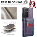 For Samsung Galaxy S21 Ultra DG.MING M5 Series Zip RFID Multi Card Detachable Leather Phone Case(Pur