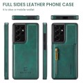 For Samsung Galaxy S21 Ultra DG.MING M5 Series Zip RFID Multi Card Detachable Leather Phone Case(Gre