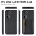 For Samsung Galaxy S23 FE 5G DG.MING M5 Series Zip RFID Multi Card Detachable Leather Phone Case(Bla
