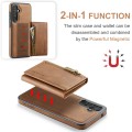 For Samsung Galaxy S23 FE 5G DG.MING M5 Series Zip RFID Multi Card Detachable Leather Phone Case(Bro