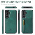 For Samsung Galaxy S23 FE 5G DG.MING M5 Series Zip RFID Multi Card Detachable Leather Phone Case(Gre