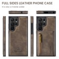 For Samsung Galaxy S22 Ultra DG.MING M5 Series Zip RFID Multi Card Detachable Leather Phone Case(Cof