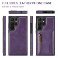 For Samsung Galaxy S22 Ultra DG.MING M5 Series Zip RFID Multi Card Detachable Leather Phone Case(Pur