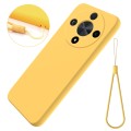For Honor Magic 6 Lite Solid Color Liquid Silicone Dropproof Full Coverage Protective Case(Yellow)
