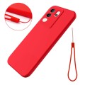 For vivo V30 Lite 5G Solid Color Liquid Silicone Dropproof Full Coverage Protective Case(Red)