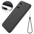 For vivo Y03 Solid Color Liquid Silicone Dropproof Full Coverage Protective Case(Black)