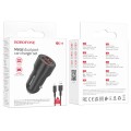 BOROFONE BZ19 Wisdom Dual USB Ports Car Charger with USB to 8 Pin Cable(Black)