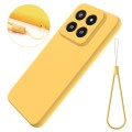 For Xiaomi 14 Pro Solid Color Liquid Silicone Dropproof Full Coverage Phone Case(Yellow)