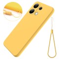 For Xiaomi Redmi Note 13 4G Solid Color Liquid Silicone Dropproof Full Coverage Phone Case(Yellow)