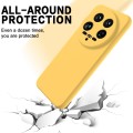 For Xiaomi 14 Ultra Solid Color Liquid Silicone Dropproof Full Coverage Phone Case(Yellow)