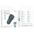 BOROFONE BZ19 Wisdom Dual USB Ports Car Charger with USB to Micro USB Cable(Blue)
