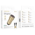 BOROFONE BZ19A Wisdom QC3.0 USB Port Fast Charging Car Charger with USB to Micro USB Cable(Gold)