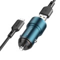 BOROFONE BZ19A Wisdom QC3.0 USB Port Fast Charging Car Charger with USB to Micro USB Cable(Blue)