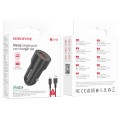 BOROFONE BZ19A Wisdom QC3.0 USB Port Fast Charging Car Charger with USB to Micro USB Cable(Black)