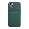 For iPhone 15 Card Slot Design Shockproof TPU Phone Case(Dark Green)