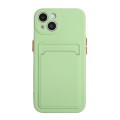 For iPhone 15 Card Slot Design Shockproof TPU Phone Case(Matcha Green)