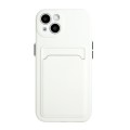For iPhone 15 Card Slot Design Shockproof TPU Phone Case(White)