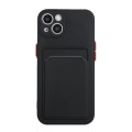 For iPhone 15 Card Slot Design Shockproof TPU Phone Case(Black)
