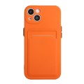 For iPhone 15 Plus Card Slot Design Shockproof TPU Phone Case(Orange)