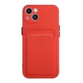 For iPhone 15 Plus Card Slot Design Shockproof TPU Phone Case(Red)