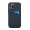 For iPhone 15 Pro Card Slot Design Shockproof TPU Phone Case(Dark Blue)