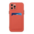 For iPhone 15 Pro Card Slot Design Shockproof TPU Phone Case(Plum Red)