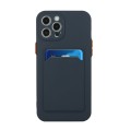 For iPhone 15 Pro Max Card Slot Design Shockproof TPU Phone Case(Dark Blue)
