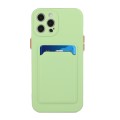For iPhone 15 Pro Max Card Slot Design Shockproof TPU Phone Case(Matcha Green)
