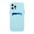 For iPhone 15 Pro Max Card Slot Design Shockproof TPU Phone Case(Sky Blue)