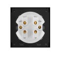 86mm Round LED Tempered Glass Switch Panel, Gray Round Glass, Style:Four Open Dual Control