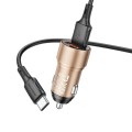 BOROFONE BZ19B Wisdom QC3.0 Dual USB Ports Fast Charging Car Charger with USB to Type-C Cable(Gold)
