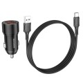 BOROFONE BZ19B Wisdom QC3.0 Dual USB Ports Fast Charging Car Charger with USB to Type-C Cable(Black)