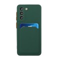 For Samsung Galaxy S23 5G Card Slot Design Shockproof TPU Phone Case(Dark Green)