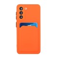 For Samsung Galaxy S23 5G Card Slot Design Shockproof TPU Phone Case(Orange)