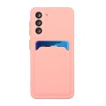 For Samsung Galaxy S23 5G Card Slot Design Shockproof TPU Phone Case(Pink)