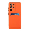 For Samsung Galaxy S23 Ultra 5G Card Slot Design Shockproof TPU Phone Case(Orange)