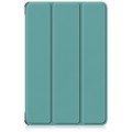 For Lenovo Tab M11/ Xiaoxin Pad 11 2024 Custer Pure Color 3-folding Leather Smart Tablet Case(Green)