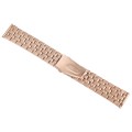 22mm Universal Five Beads Stainless Steel Watch Band(Rose Gold)