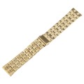 22mm Universal Five Beads Stainless Steel Watch Band(Gold)