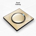 86mm Round LED Tempered Glass Switch Panel, Gold Round Glass, Style:Two Open Dual Control