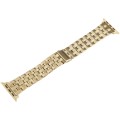 For Apple Watch Ultra 49mm 22mm Ultra-thin Five Beads Stainless Steel Watch Band(Gold)